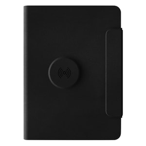 GLOBAL 2IN1 - Portfolio sa notesom A5, pomoćnom baterijom 5.000 mAh, bežičnim punjačem za dva uređaja i magnetom u poklon kutiji