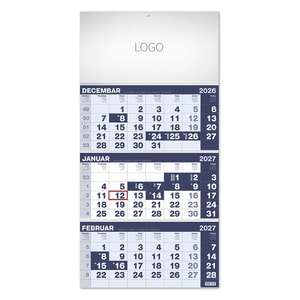 POSLOVNI 17 - Zidni kalendar, 3 x 12 listova, tromesečni, trodelni